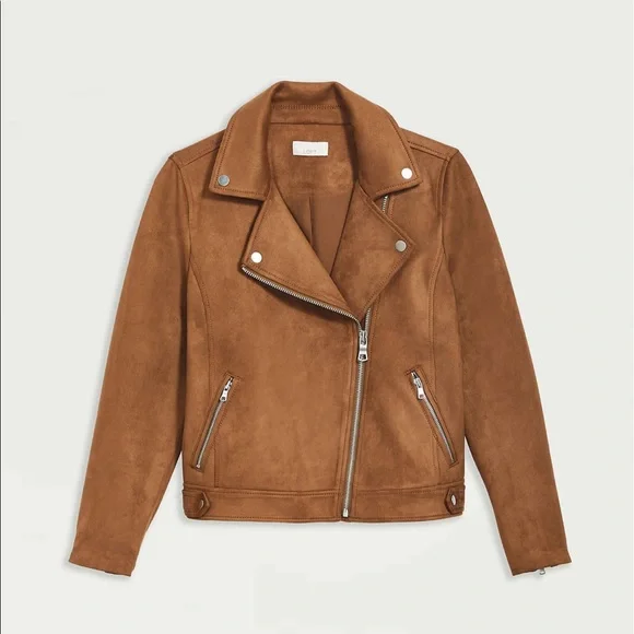 Loft Faux Suede Moto Jacket - M - Picture 7 of 7